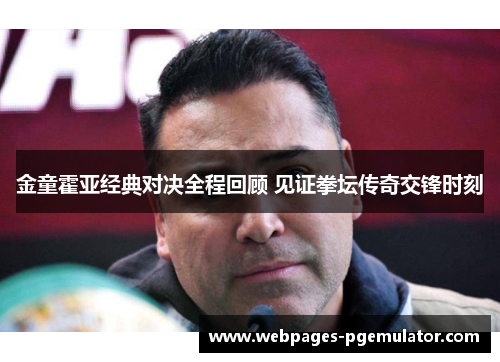 金童霍亚经典对决全程回顾 见证拳坛传奇交锋时刻